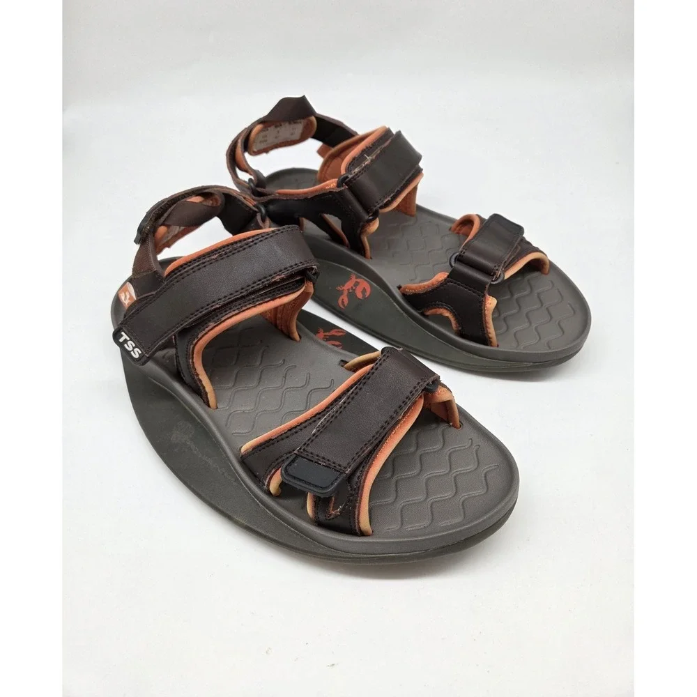 THE SHORE SHOE TSS Men Women Brown orange Stability Sandals SZ M9 W11 beach